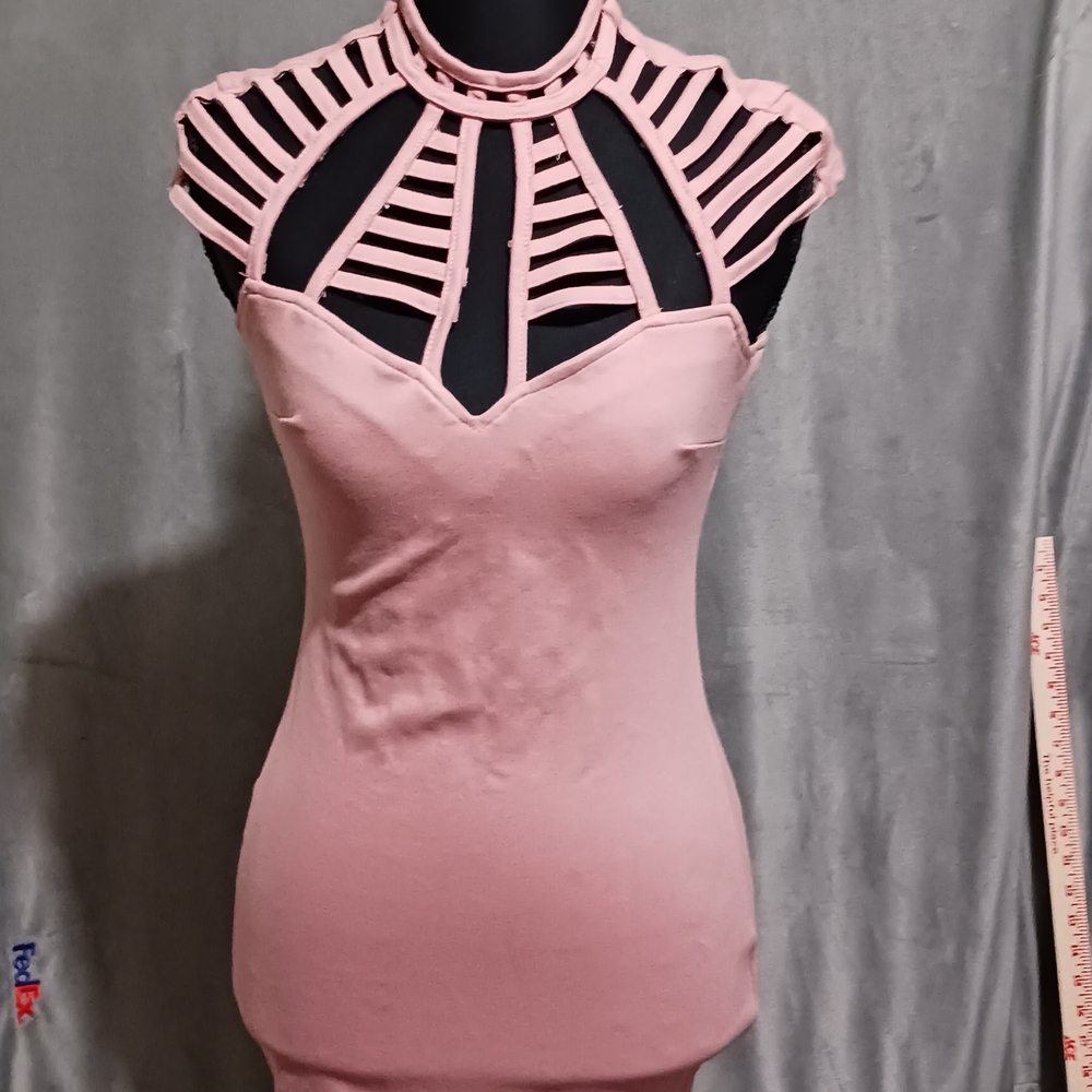 Fashion Nova Bodycon Pink Mauve Strappy Dress